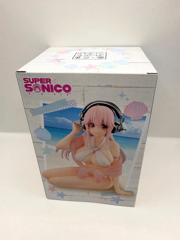 Super Sonico Noodle Stopper Figure White Bikini Ver. FuRyu New