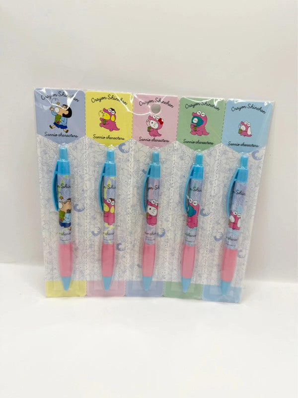 Crayon Shinchan x Sanrio Characters Pen Set of 5
