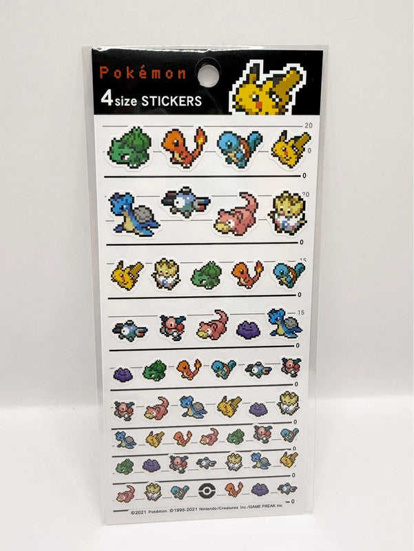Pokemon Official Sticker Sheet Pixel Design