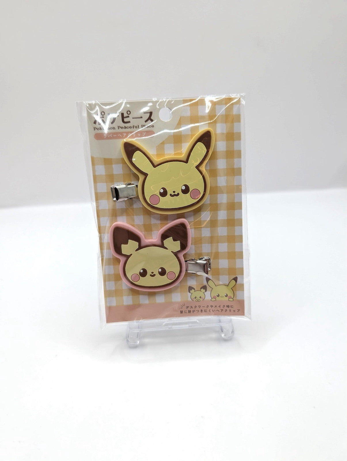 Pokemon Peaceful Place Design Pikachu & Pichu Hair Clip Set Official