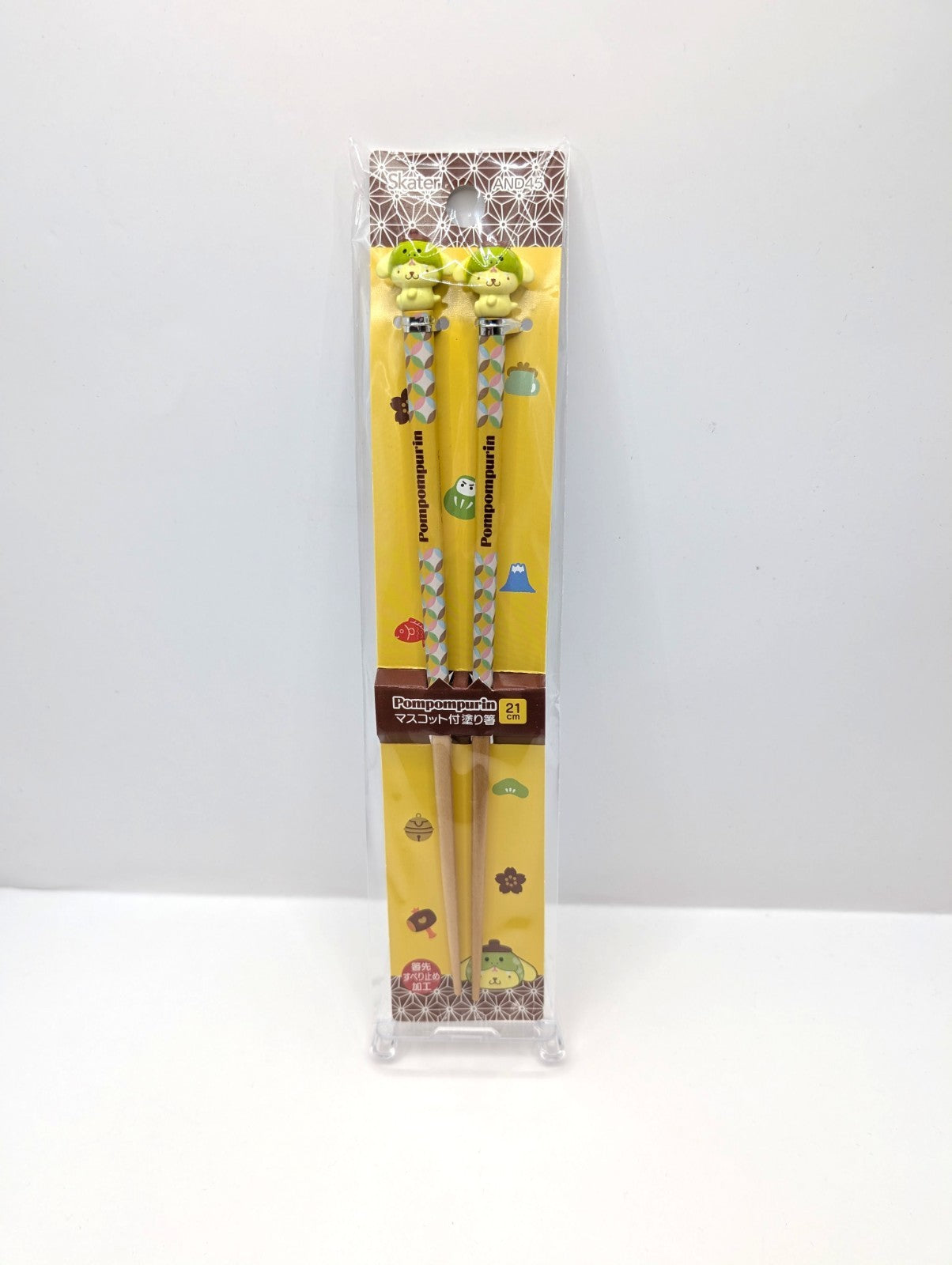 New And Sealed Sanrio Japan Wooden Figurine Chopsticks Pom Pom Purin