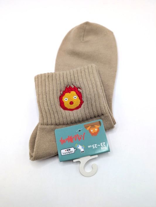 Japan Exclusive New With Tags Studio Ghibli Calcifer Trainer Socks UK 4-8