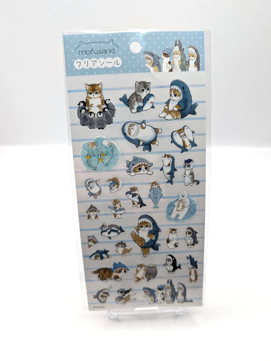 Official Japan Exclusive Mofusand Shark Cats Sticker Pack New And Sealed