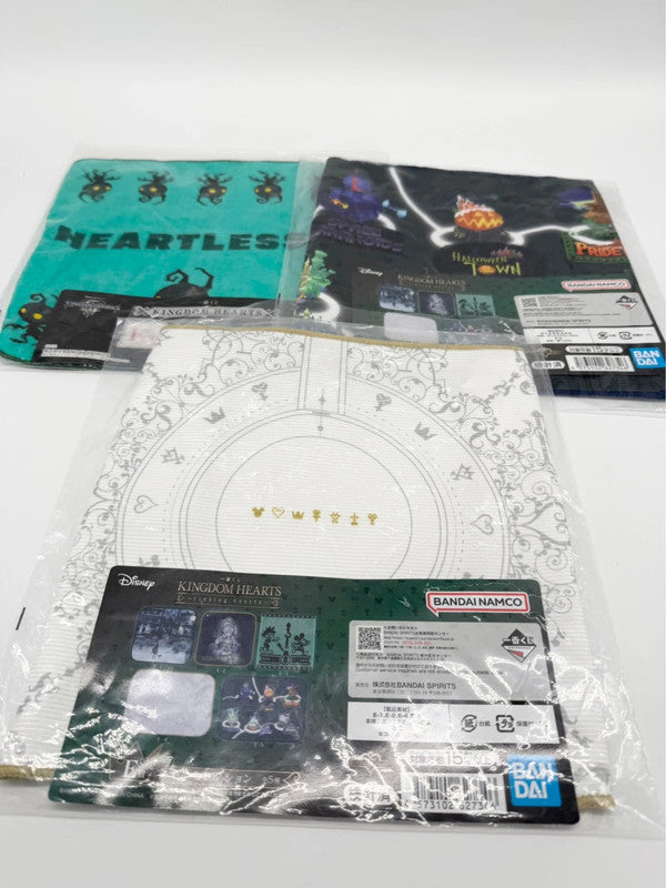 Kingdom Hearts Set of 3 Flannels Ichiban Kuji Japan Square Enix