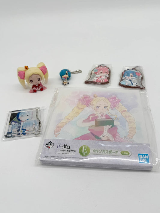 Re:Zero Bundle of Keychains, Mini Figures & Small Canvas