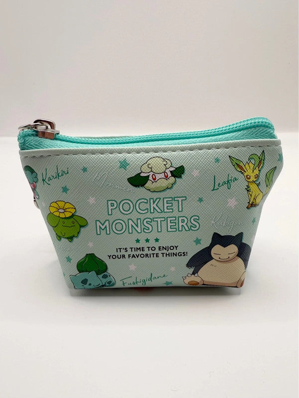 Pokemon Pocket Monster Type Green Pokemon Coin Purse