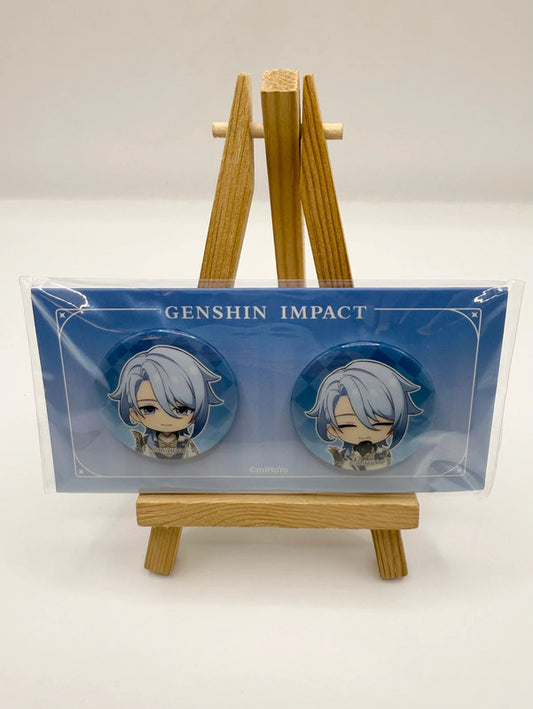 Genshin Impact Badge Set of 2 Official Mihoyo Light Blue