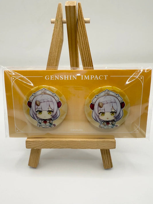 Genshin Impact Badge Set of 2 Official Mihoyo Yellow
