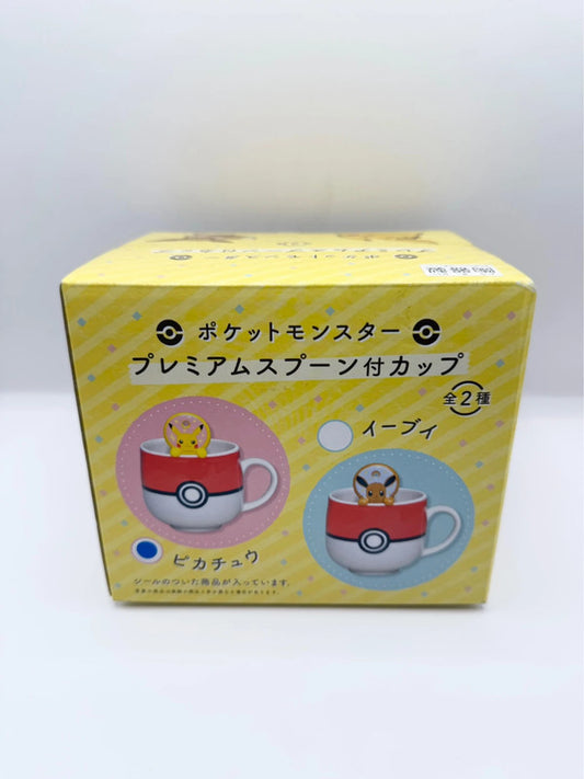 Pokemon Official Pokeball Mug with Pikachu Spoon Ceramic