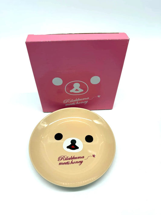 Rilakkuma Meets Honey Side Ceramic Plate Bowed New