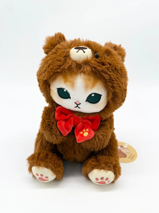 Mofusand Cat Dressed as Teddy Bear Official Plush Soft Toy Japan Exclusive Design