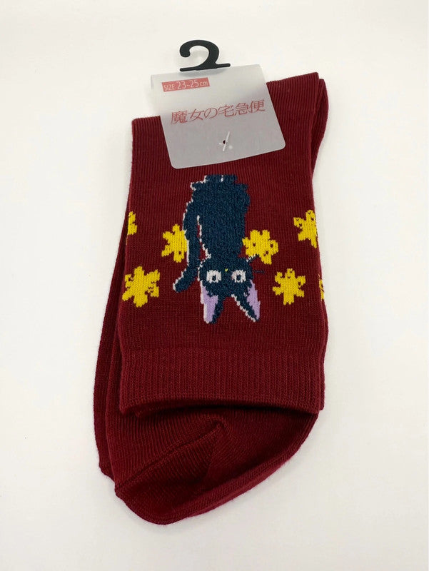 Studio Ghibli Official Burgundy Kiki’s Delivery Service Ankle Socks