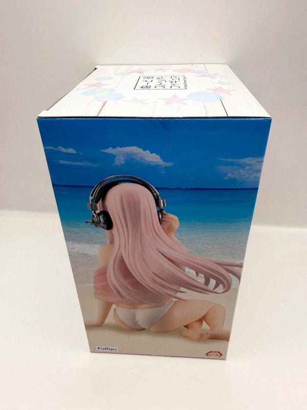 Super Sonico Noodle Stopper Figure White Bikini Ver. FuRyu New
