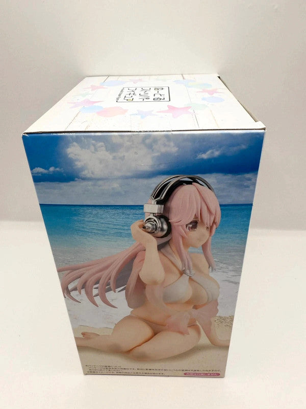 Super Sonico Noodle Stopper Figure White Bikini Ver. FuRyu New