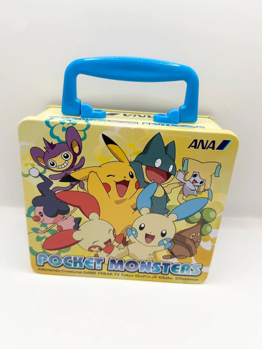 Pokemon Japanese ‘Pocket Monsters’ ANA Airlines Collaboration Lunch Box Tin with Handle