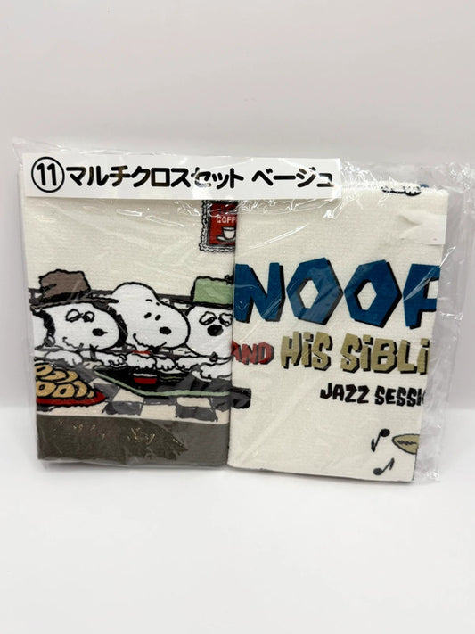 Snoopy Peanuts Official Flannel / Small Towel Set of 2