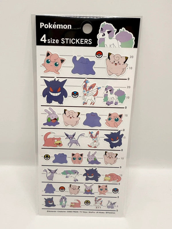 Pokemon Official Sticker Sheet Pink & Purple Characters