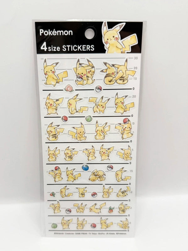 Pokemon Official Sticker Sheet Pikachu Characters