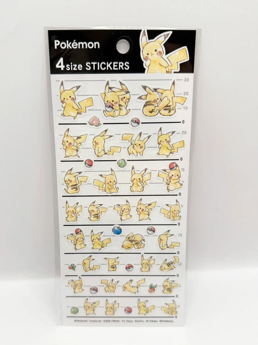 Pokemon Official Sticker Sheet Pikachu Characters