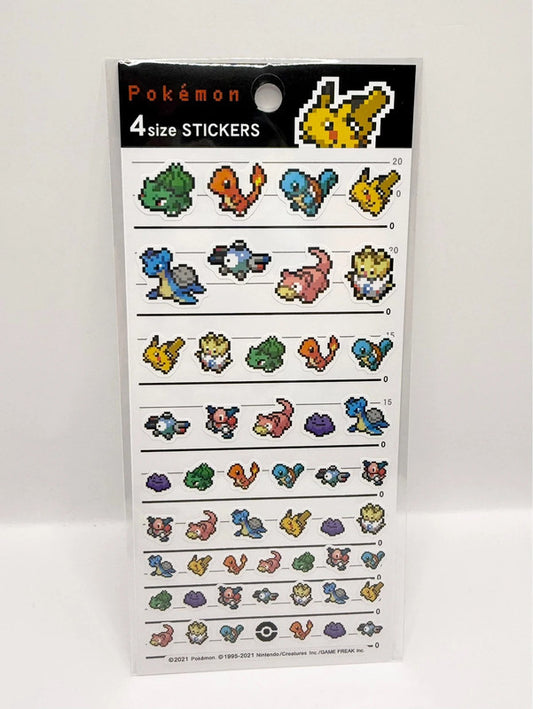 Pokemon Official Sticker Sheet Pixel Design