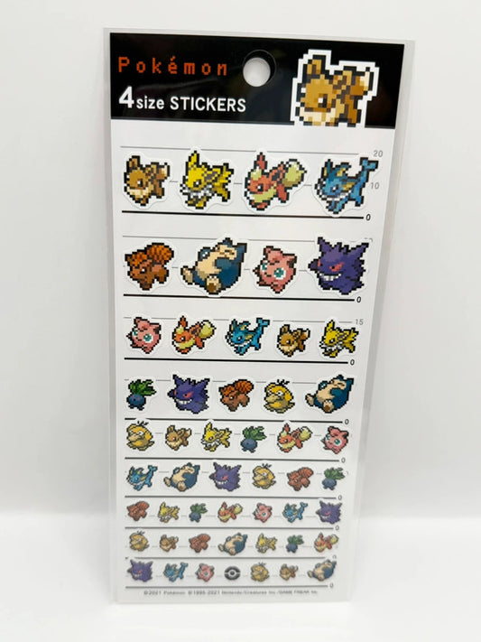 Pokemon Official Sticker Sheet Pixel Design