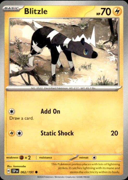 062/191 Surging Sparks Non Holo Blitzle