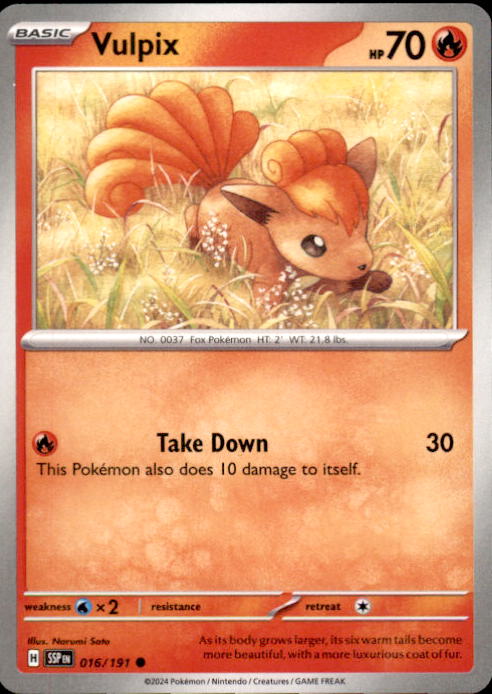 016/191 Surging Sparks Non Holo Vulpix