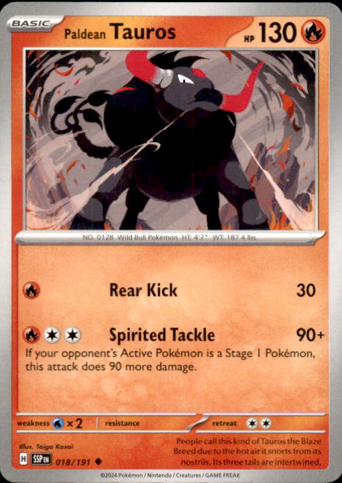 018/191 Surging Sparks Non Holo Paldean Tauros