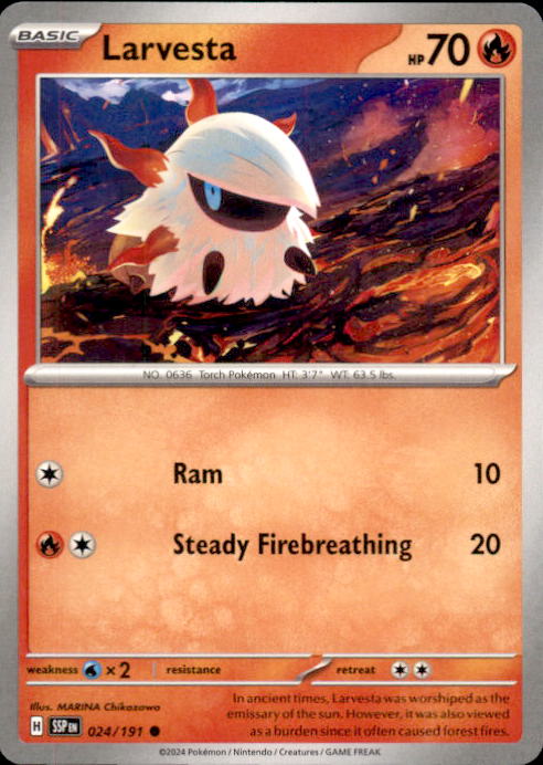 024/191 Surging Sparks Non Holo Larvesta