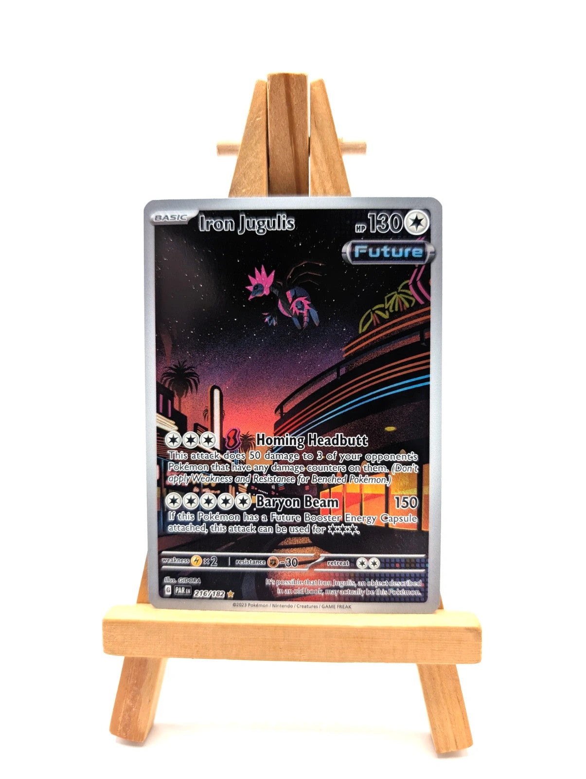 Pokémon Iron Jugulis TCG Holo Card 216/182 Sv04: Paradox Rift