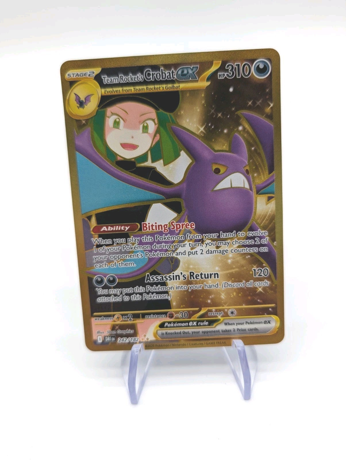 Team Rocket's Crobat ex 242/182 Sv10: Destined Rivals Holo