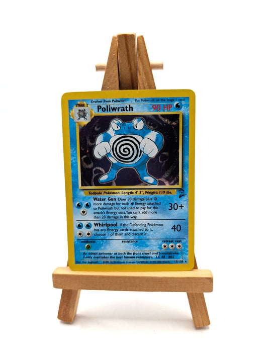 Poliwrath Base Set 2 15/130 Holo Unlimited Holo Rare LP