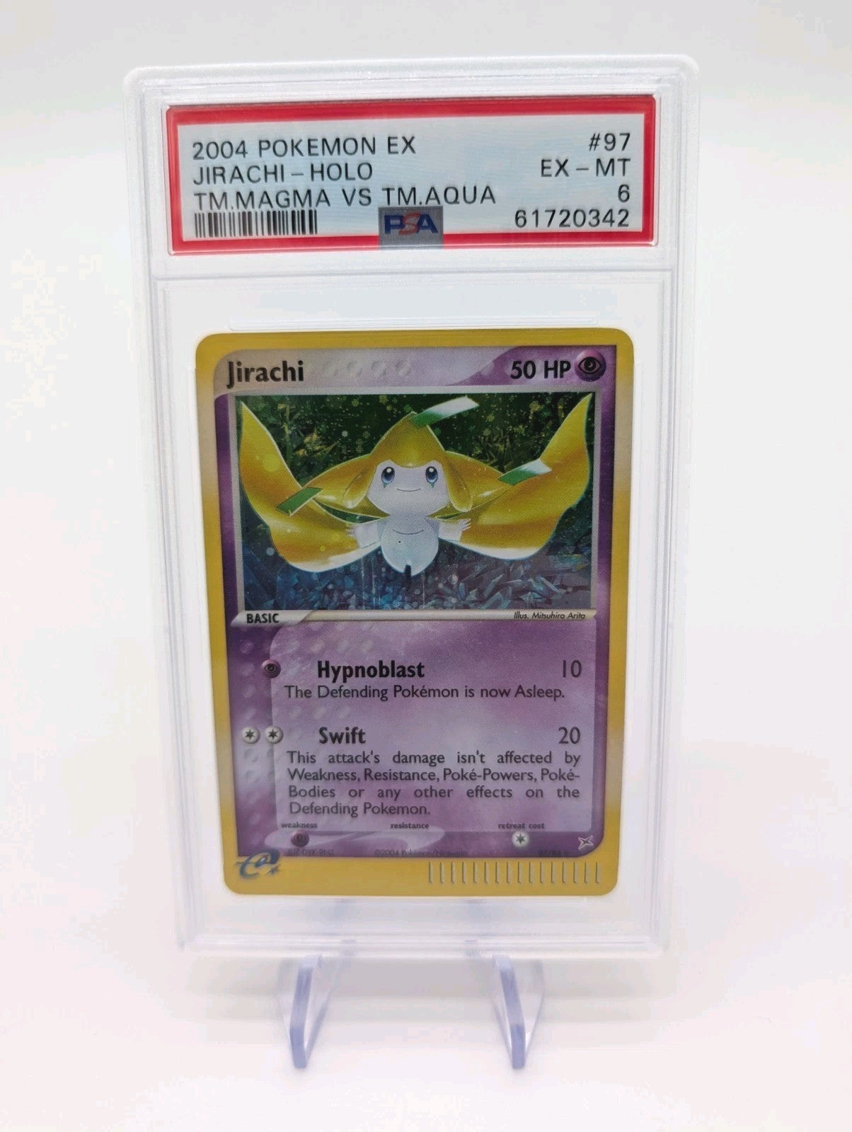 PSA 6 2004 Pokemon EX Team Magma vs Team Aqua Jirachi Holo Foil 97/95 Secret