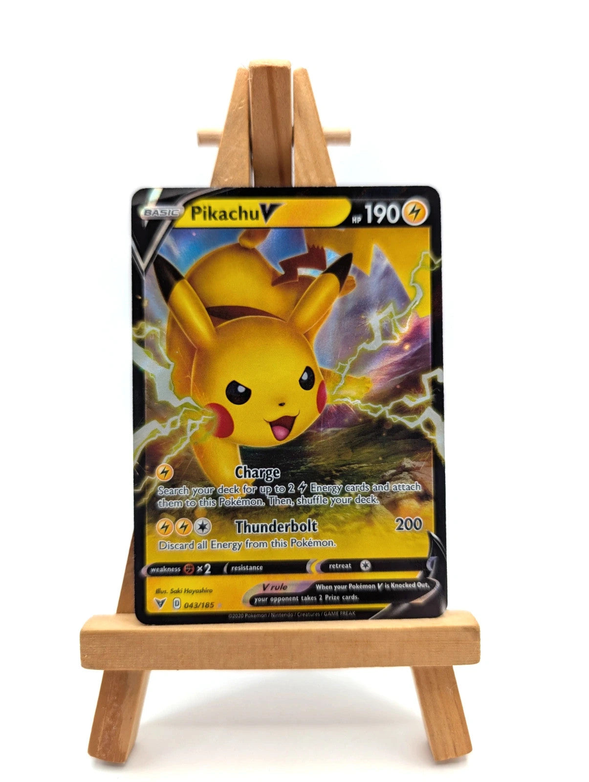 Pokemon Card Pikachu V 043/185 Vivid Voltage Half Art Near Mint