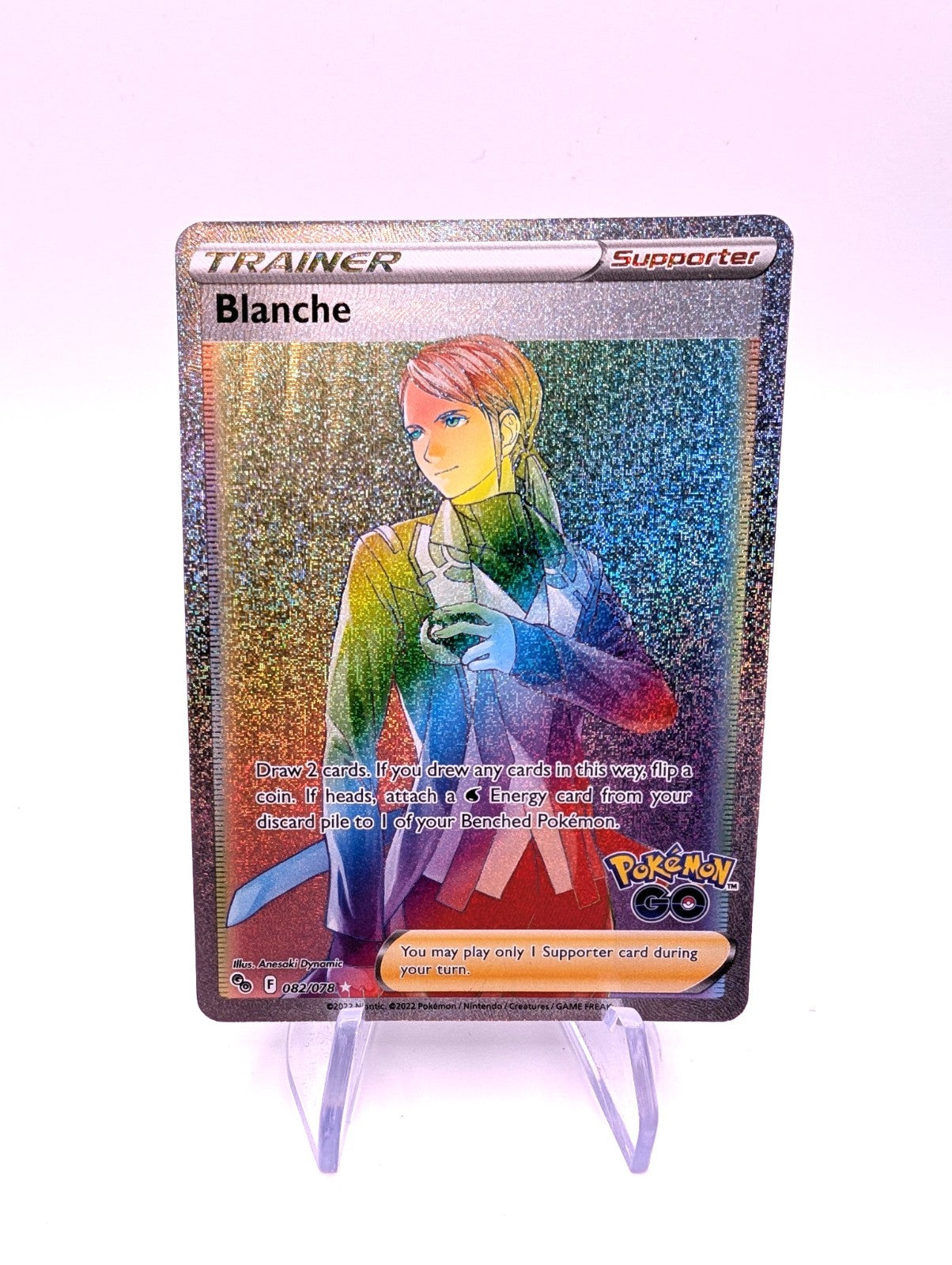 Blanche 082/078 Pokemon GO Rainbow Hyper Rare Full Art Trading Card Near Mint