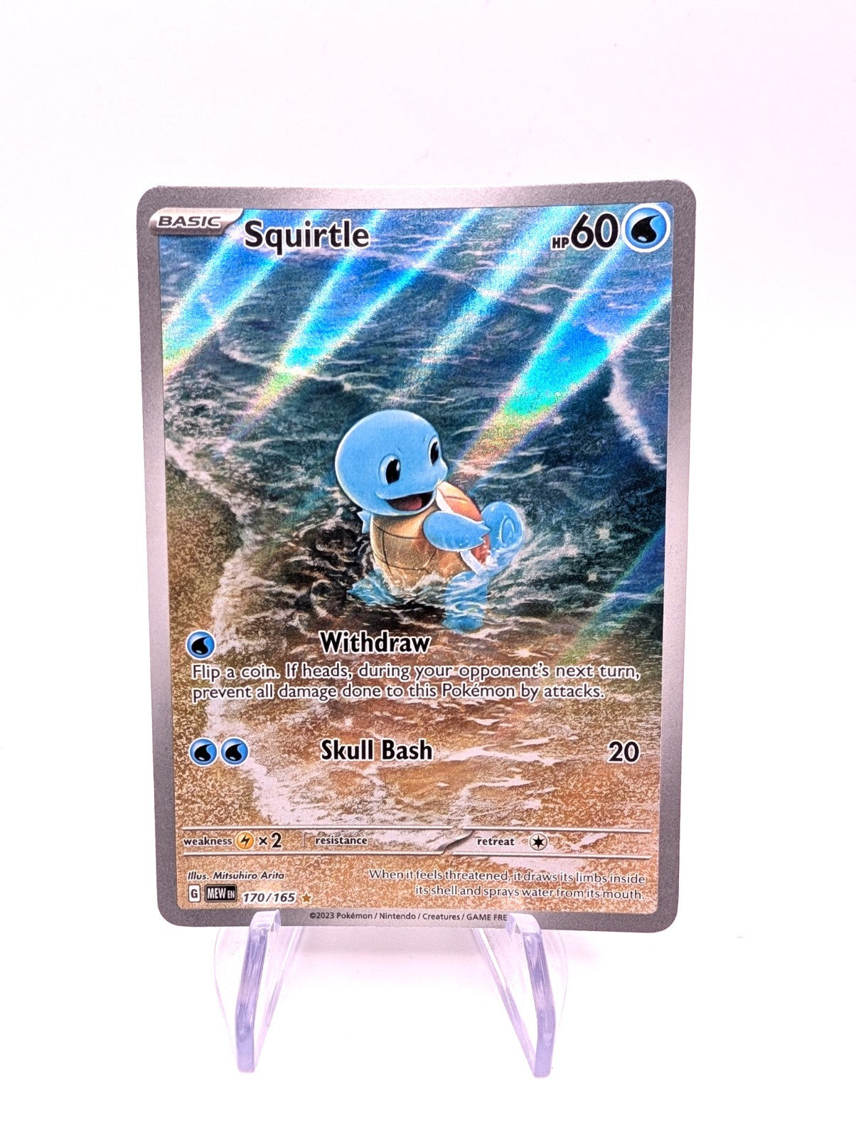 Pokemon Squirtle TCG 170/165 SV Scarlet & Violet 151 Illustration Rare Holo Card