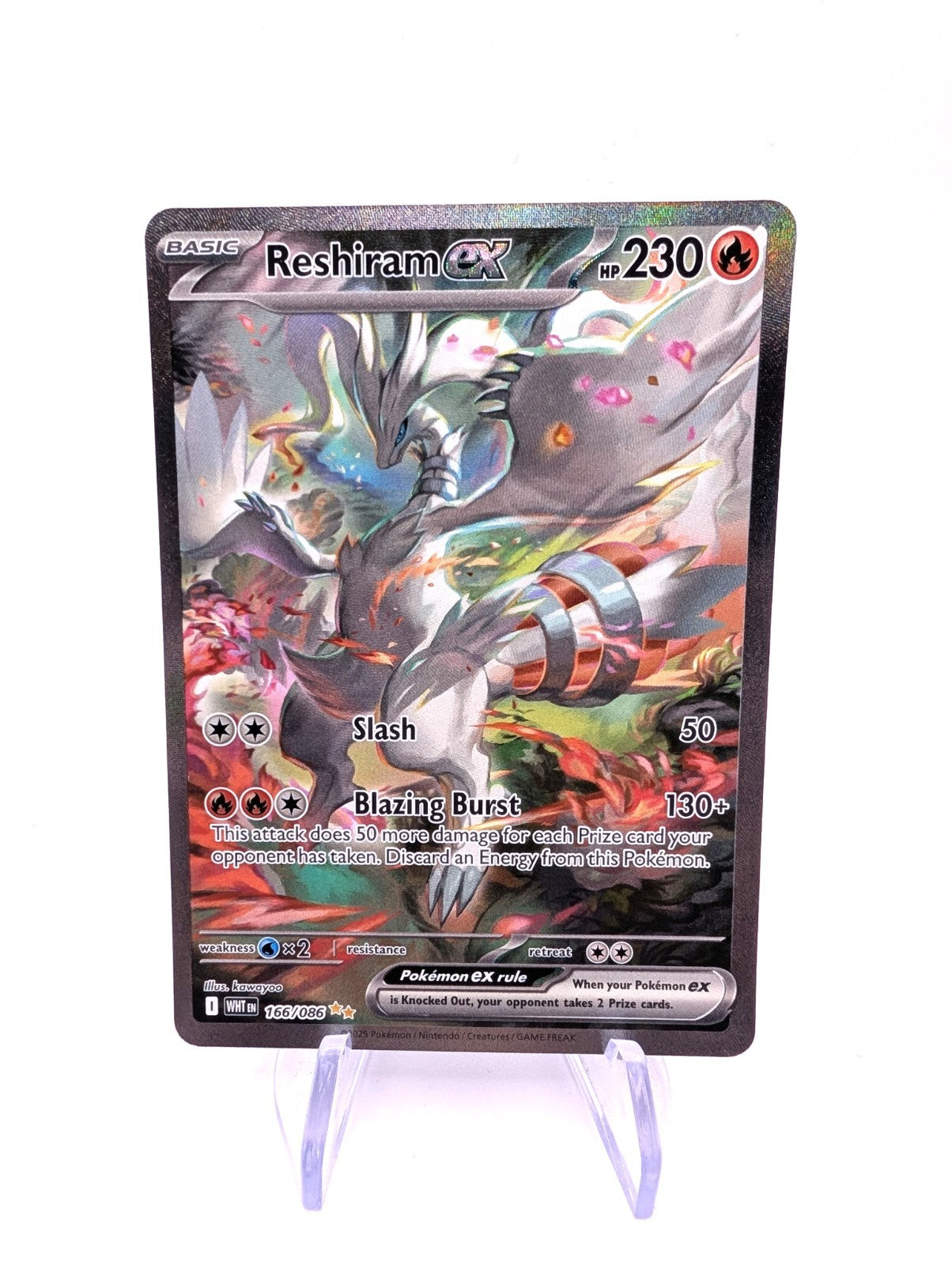 Pokemon Reshiram EX English White Flare Card Sir 166/086 NM Condition