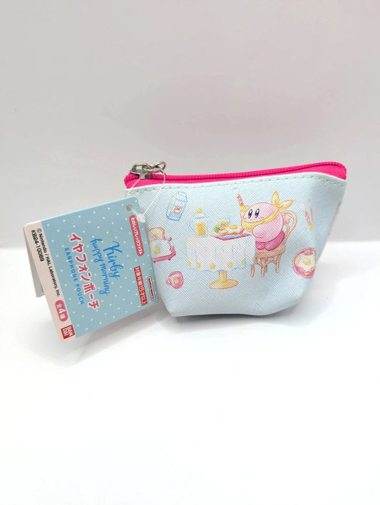 Official Kirby happy morning  Nintendo zip up coin Purse blue New with tags