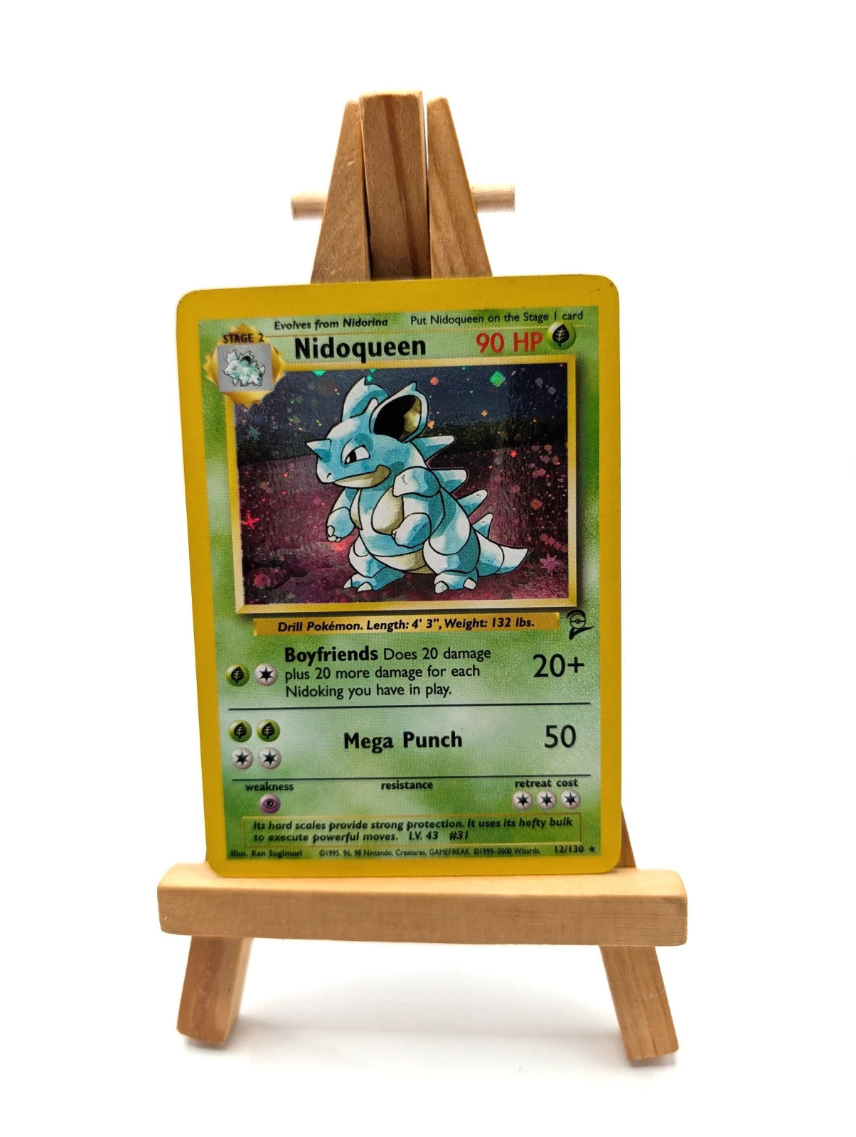 Nidoqueen 12/130 Holo Rare - Pokemon TCG Base Set 2 WOTC #34 LP