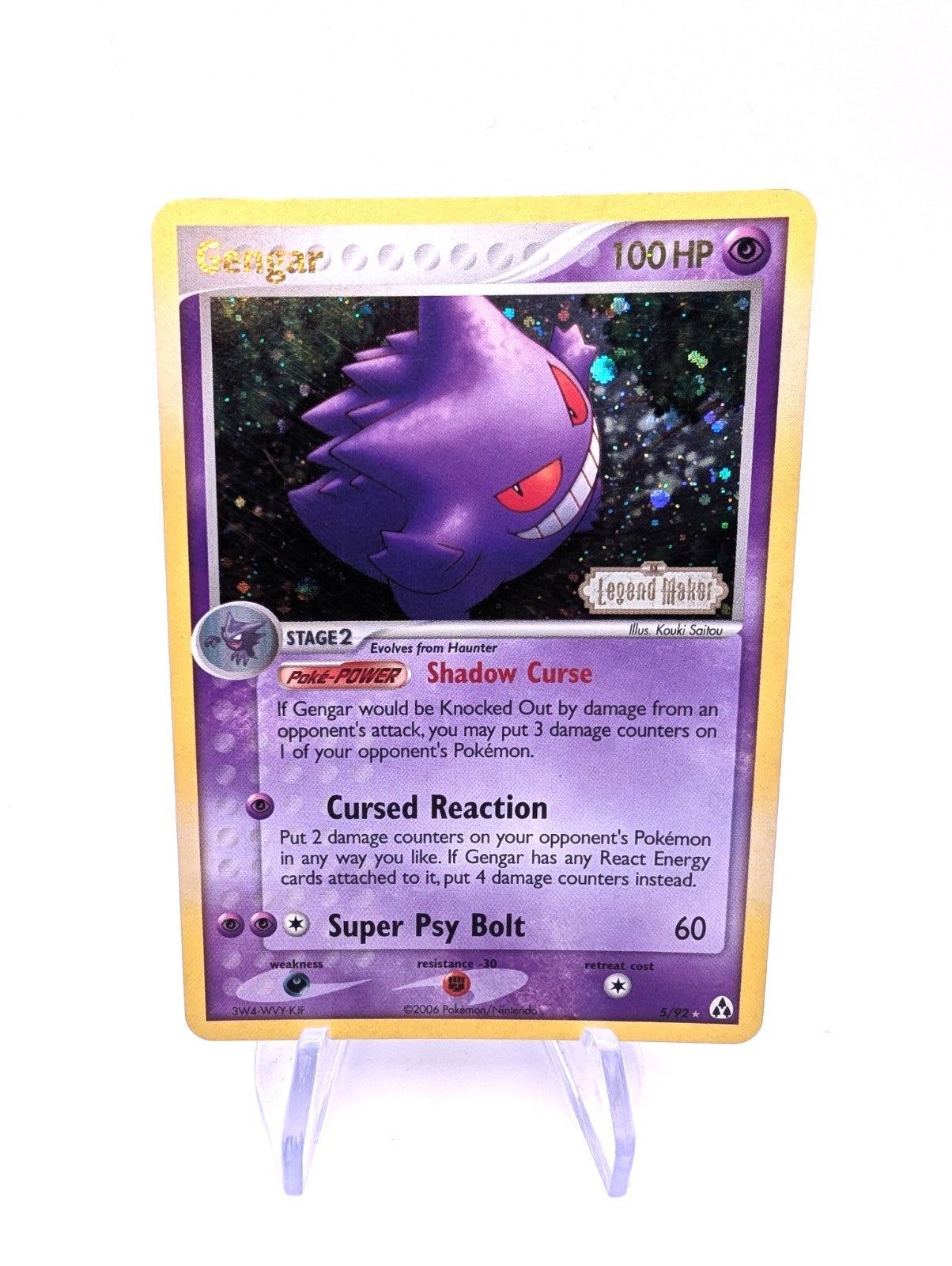 Pokemon Gengar 5/92 Reverse Holo EX Legend Maker Stamped LP