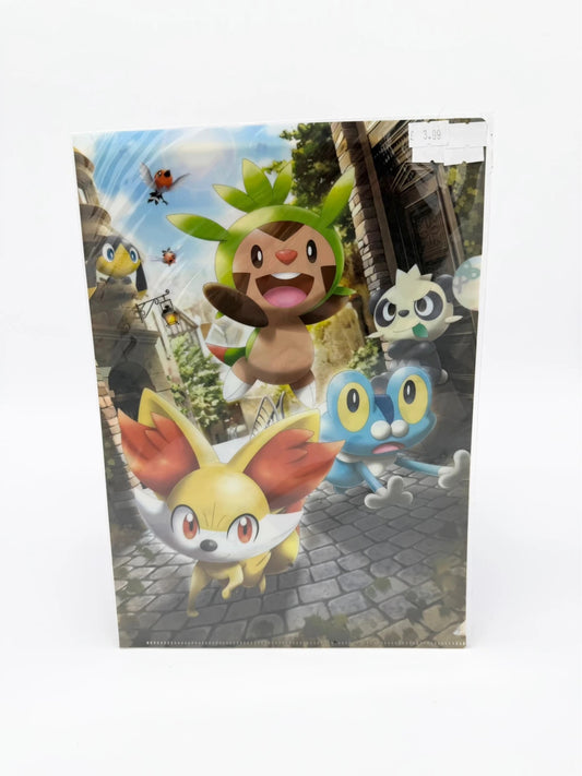 Pokemon Center JP Chespin, Fennekin, and Froakie Design A4 Clear File Folder