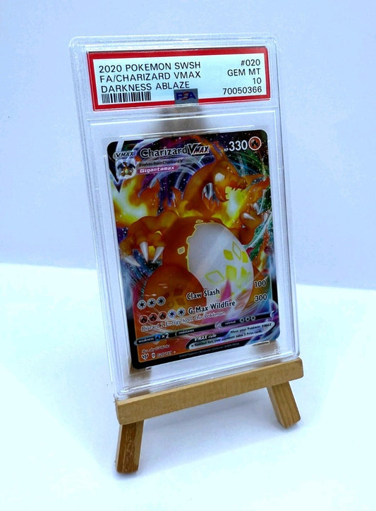 PSA 10 Charizard VMAX 020/189 FULL ART Pokémon Card Darkness Ablaze