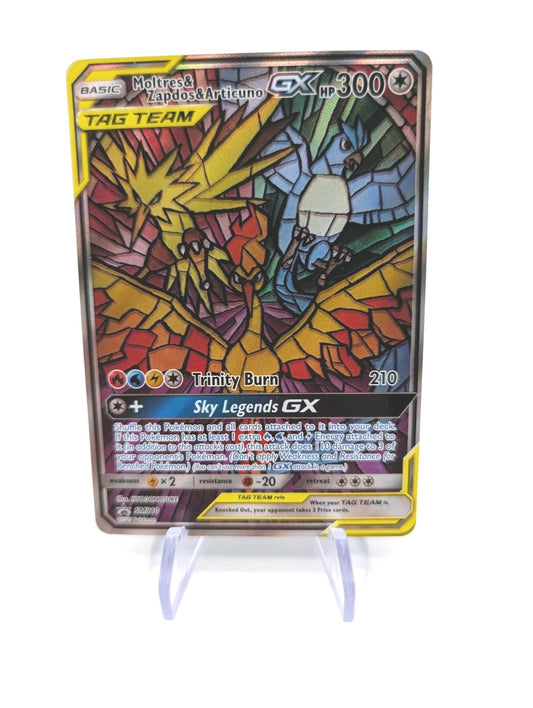 Moltres & Zapdos & Articuno GX SM210 Pokemon Hidden Fates Holo Full Art Card