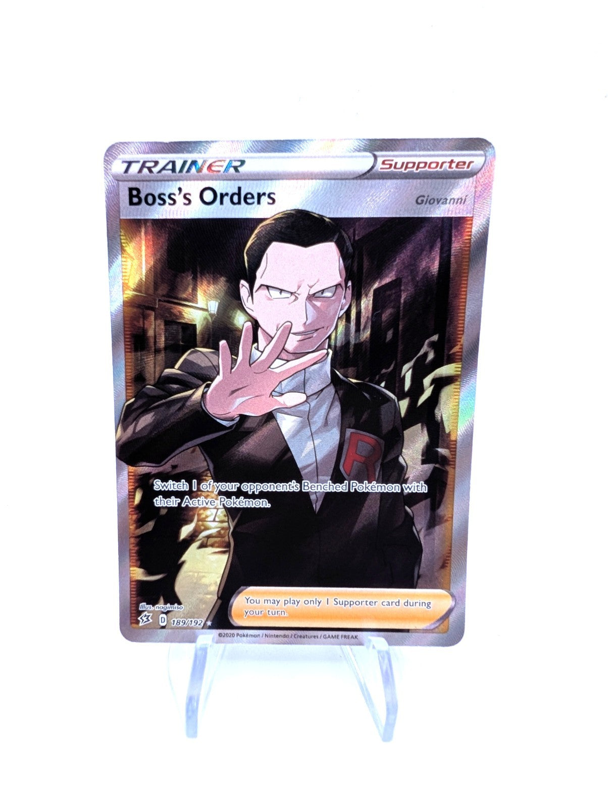 Pokémon TCG-Boss's Orders Giovanni 189/192 Rebel Clash Ultra Rare NM