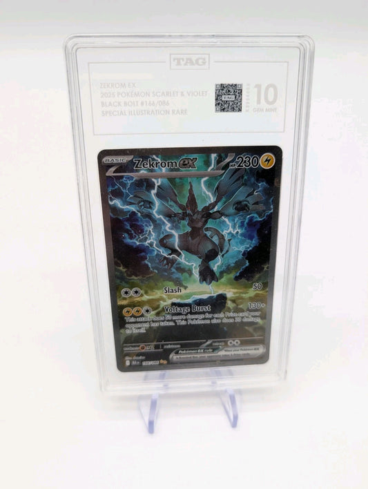 Pokémon TCG Zekrom EX Sir #166/086 Black Bolt TAG 10
