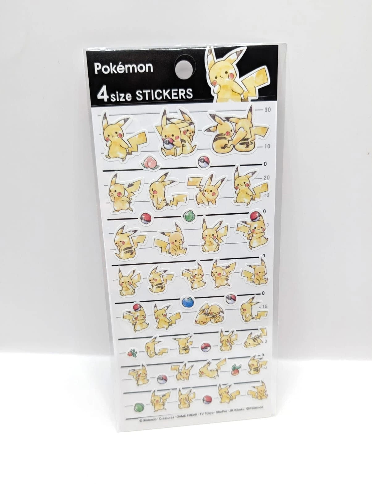 Pokémon Official Sticker Sheet Pikachu Design