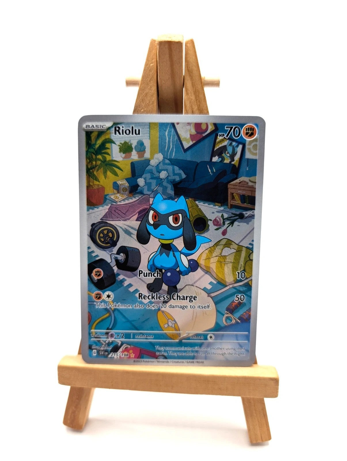 Pokémon TCG Riolu Card 215/198 Scarlet Violet Illustration Rare