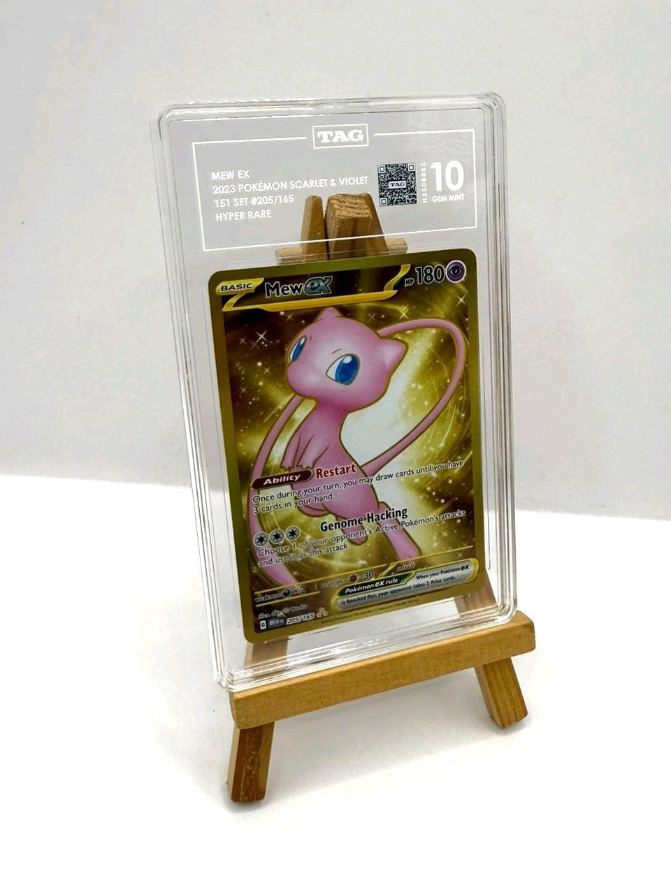 Tag 10 Graded Gem Mint Mew EX 205/165 Scarlet & Violet 151 Gold Hyper Rare