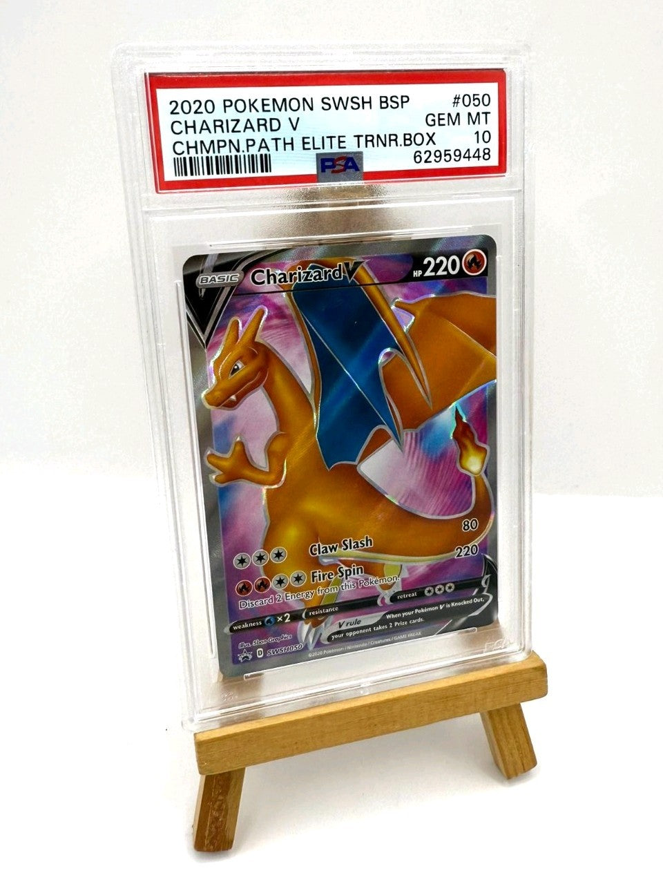Pokemon Card Charizard V SWSH050 Black Star Promo Champions Path PSA 10