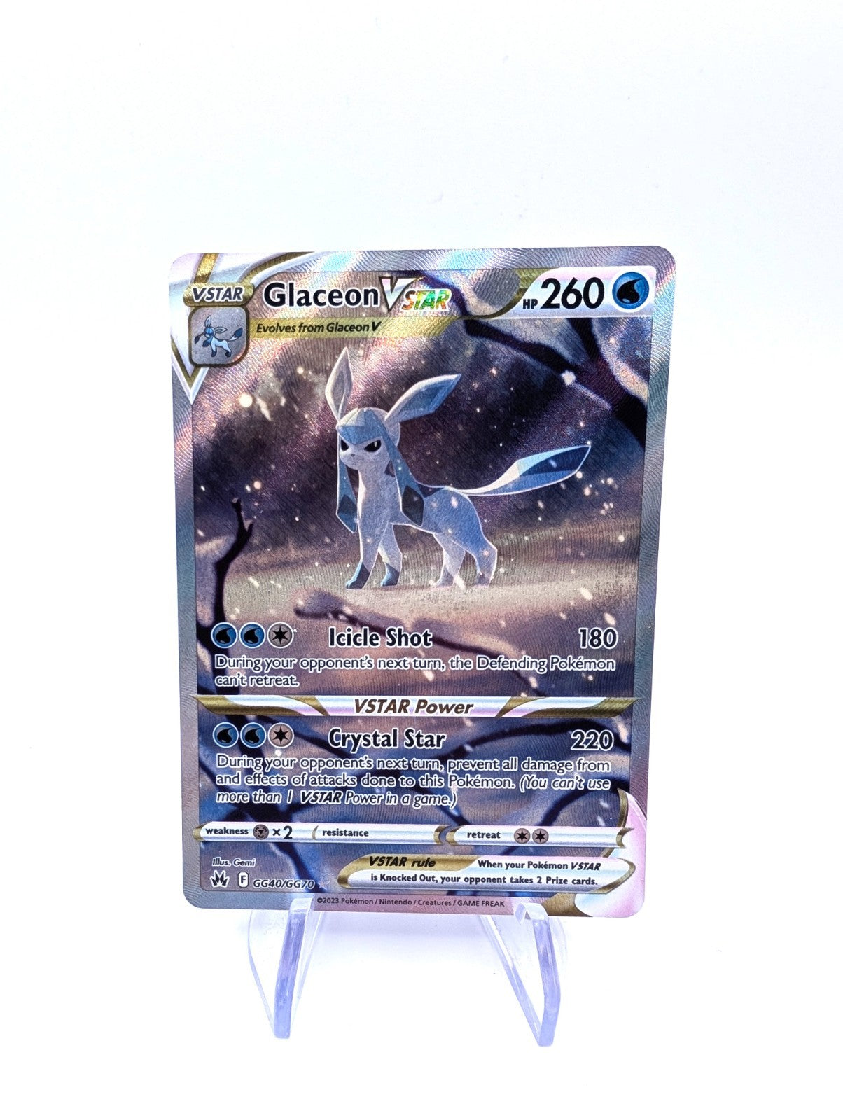Glaceon VSTAR Gg40/Gg70 Crown Zenith: Galarian Gallery Holo